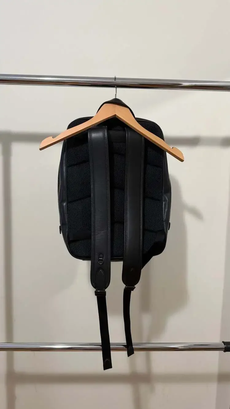 Coach Men's Gotham Backpack in Charcoal Signature Canvas and Black Leather
